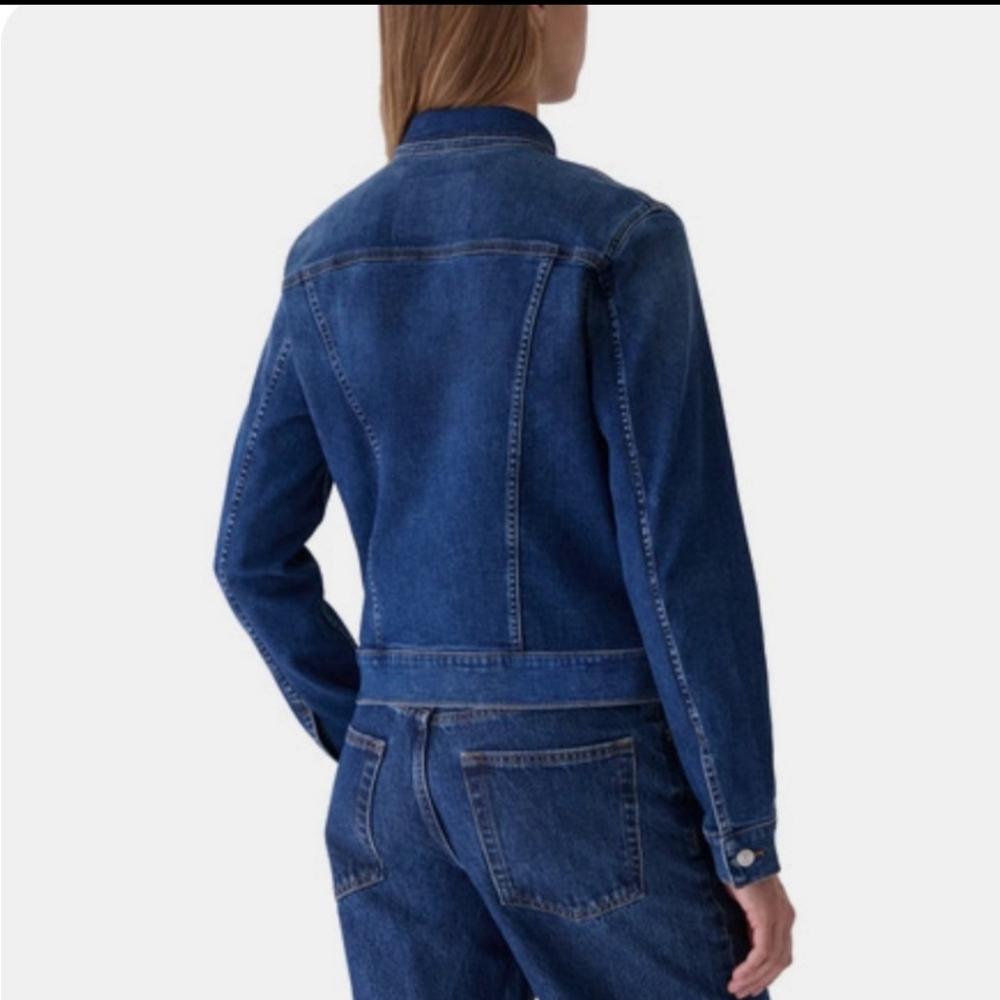Calvin Klein Women’s Classic Trucker Jacket Storm Blue M NWT - Picture 2 of 2